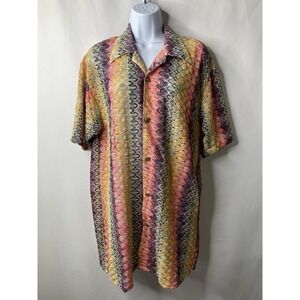 Vintage Prestige Womens Shirt Size Medium Colorful Woven Material Art To Wear